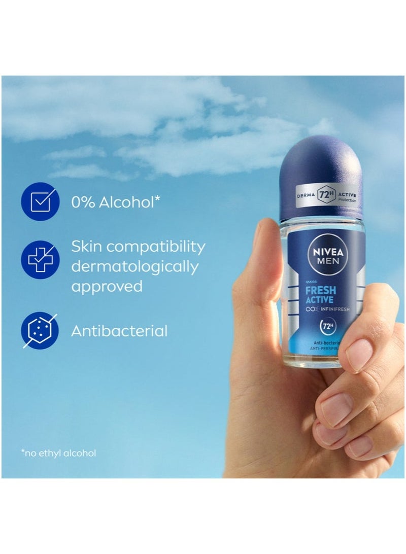 نيفيا مضاد التعرق فريش أكتيف برائحة منعشة باللون الأزرق 50 مل - Image 5